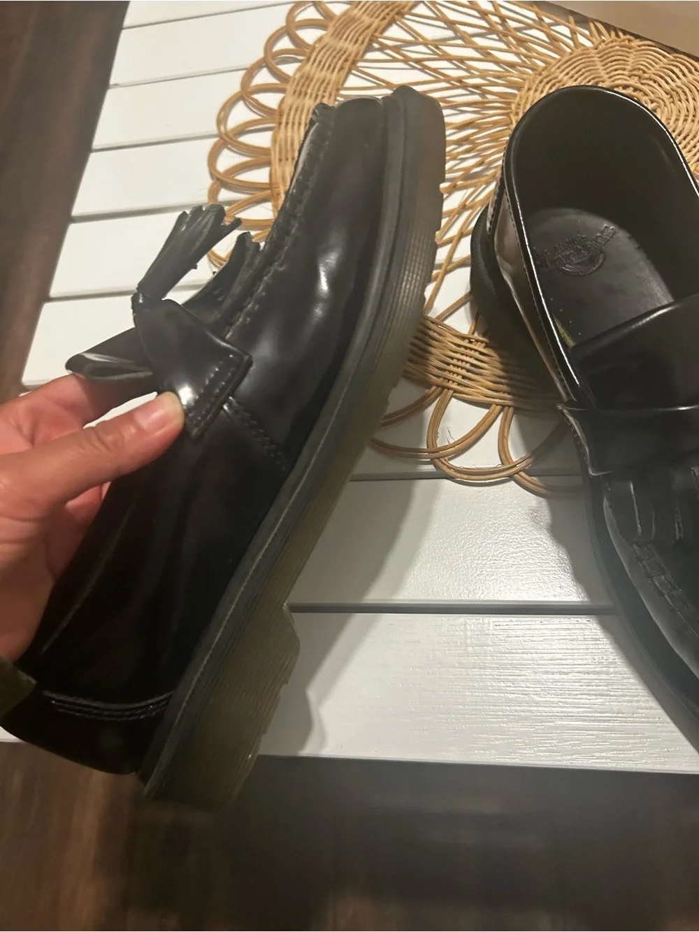 Dr. Martens Black Leather Tassel Loafers